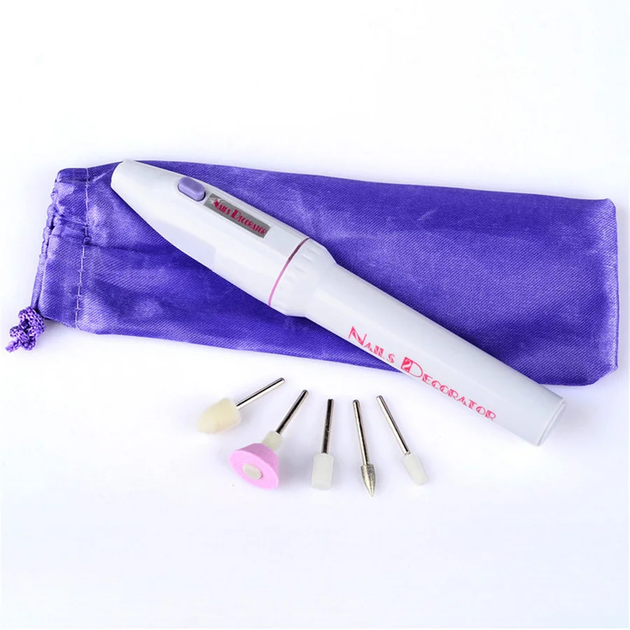 

Manicure Mini Tool Electric Grinder Nail Electric Drill Grinding Machine Polisher Nail Set File Pedicure Nail Drill with 5 heads
