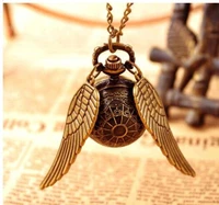 antique vintage spider web ball wing necklace pendant quartz pocket watch gift