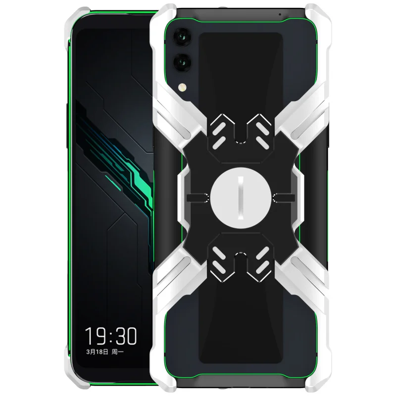 Герой Marvel элементы Алюминиевый металлический бампер чехол для Xiaomi Black Shark 2/Helo тонкий жесткий защитный бампер для телефона - Цвет: Silver Black