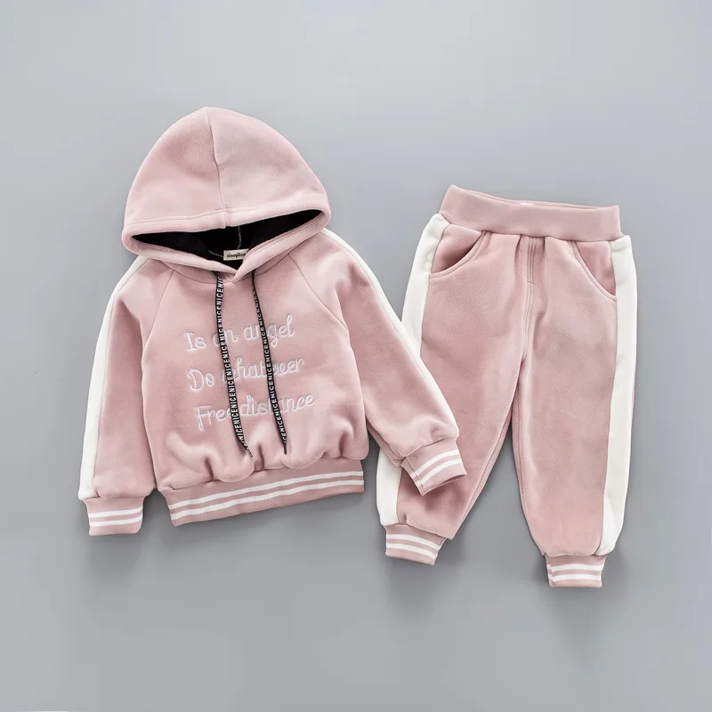 Повседневный теплый комплект одежды для маленьких мальчиков и девочек Детский