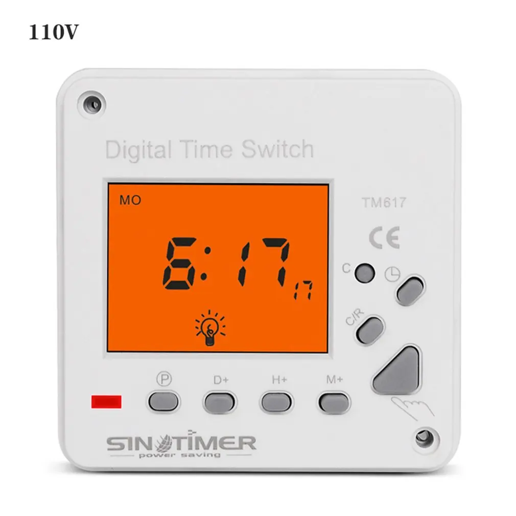 

SINOTIMER TM617 Lcd Display Back-light 7 Days Weekly Digital Electronic Timer Lighting Switch With Backlight And Cover