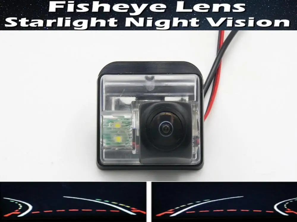 Траектории движения автомобиля зеркало заднего вида Камера Fisheye 1080P обратный