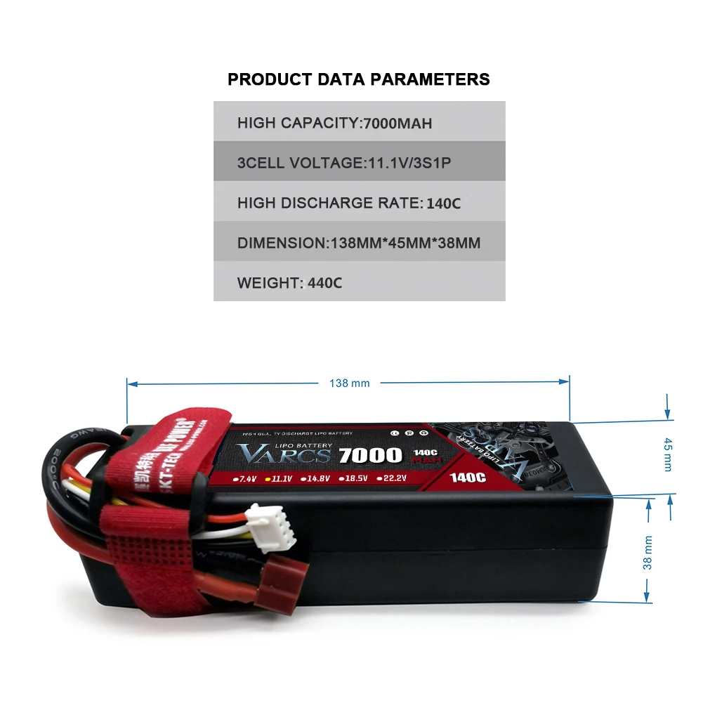 Аккумулятор VARCS 3S Lipo 11 1 В 8400 мАч 7000 6000 5200 60C 130C 140C 100C в жестком корпусе для