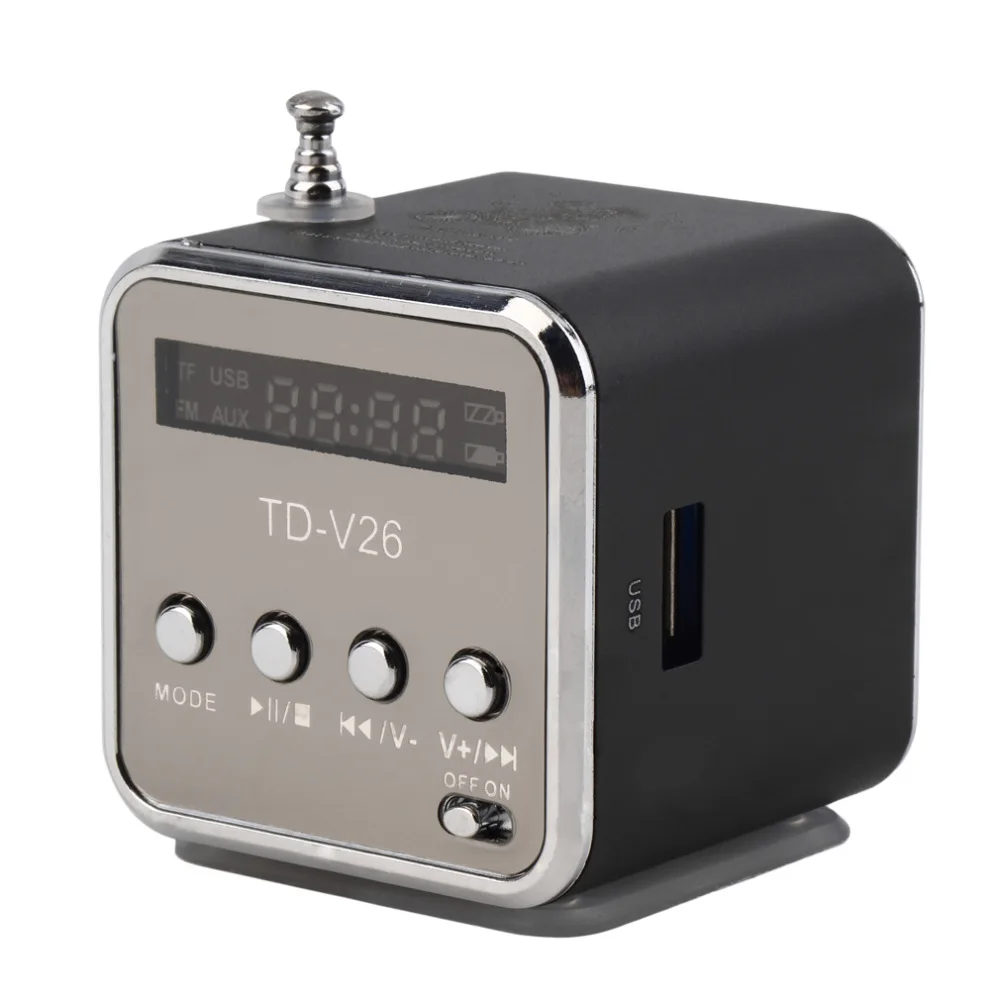 TD-V26 Portable Micro TF USB Mini Speaker Music Player FM Radio Stereo mp3 phone Laptop MP3 MP4 | Электроника