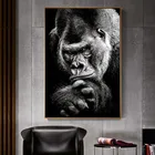 Постер с животными обезьяны Ape, черно-белый холст, абстрактный Рисунок, художественная живопись, Скандинавская Настенная картина для украшения гостиной