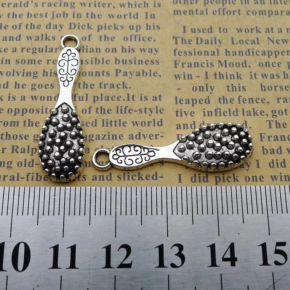 

85pcs Comb Charms 10mm x 33mm DIY Jewelry Making Pendant Antique Silver Color