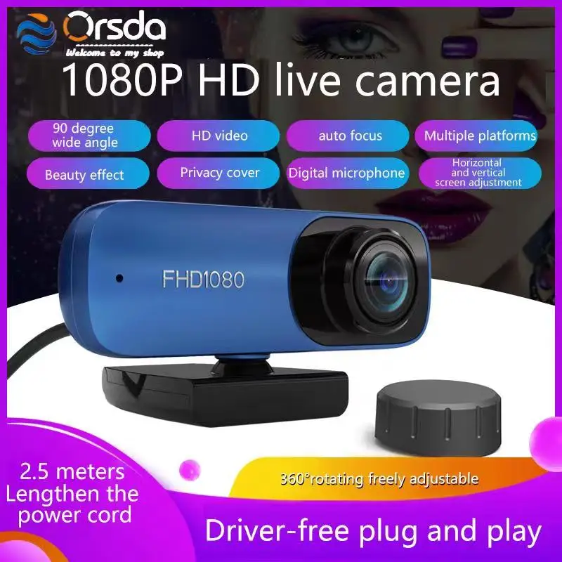 

Full HD 1080P Webcam Autofocus with Microphone USB Webcam Is Suitable for PCComputer Mac Laptop Desktop YouTube Web Phone Camera