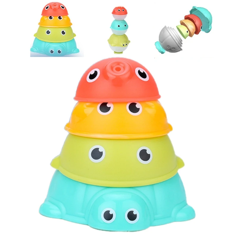 

4 Pcs Stacking Bathing Toys Offer Endless Versatility Lots of Fun for Children
