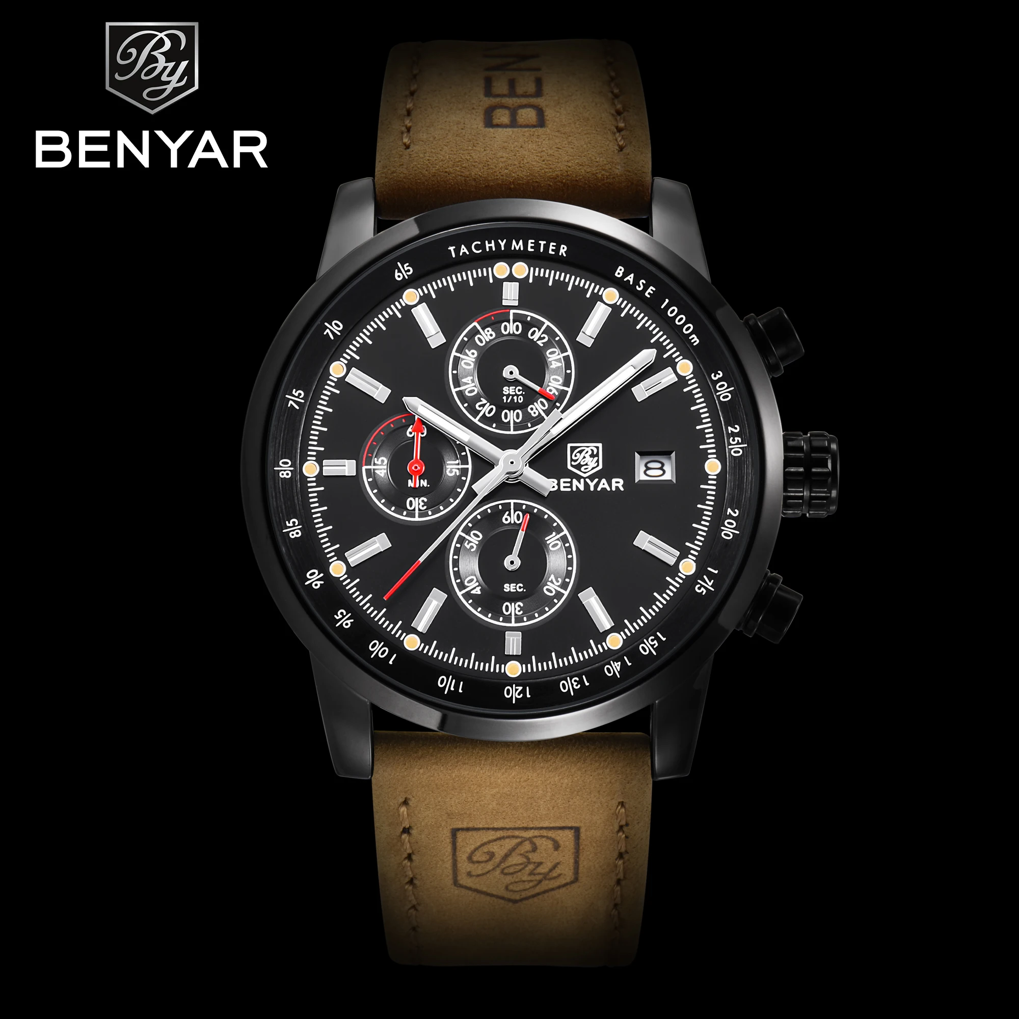 BENYAR часы мужские роскошные брендовые кварцевые модные с хронографом Reloj Hombre