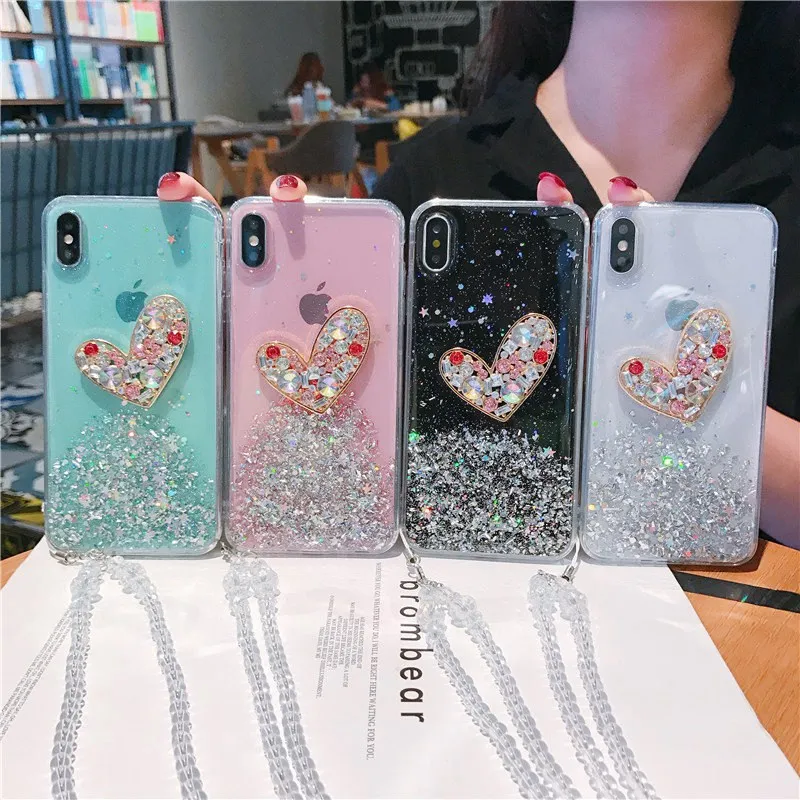 Роскошный чехол для телефона с мигающей звездой любовным браслетом samsung Galaxy S10 9 8