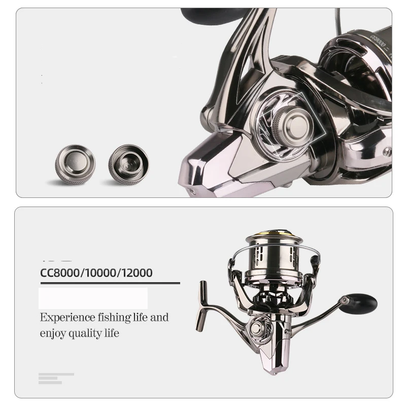 Катушка для спиннинга Cc8000/cc10000/cc12000 нержавеющая сталь 4 8: 1 | Спорт и развлечения