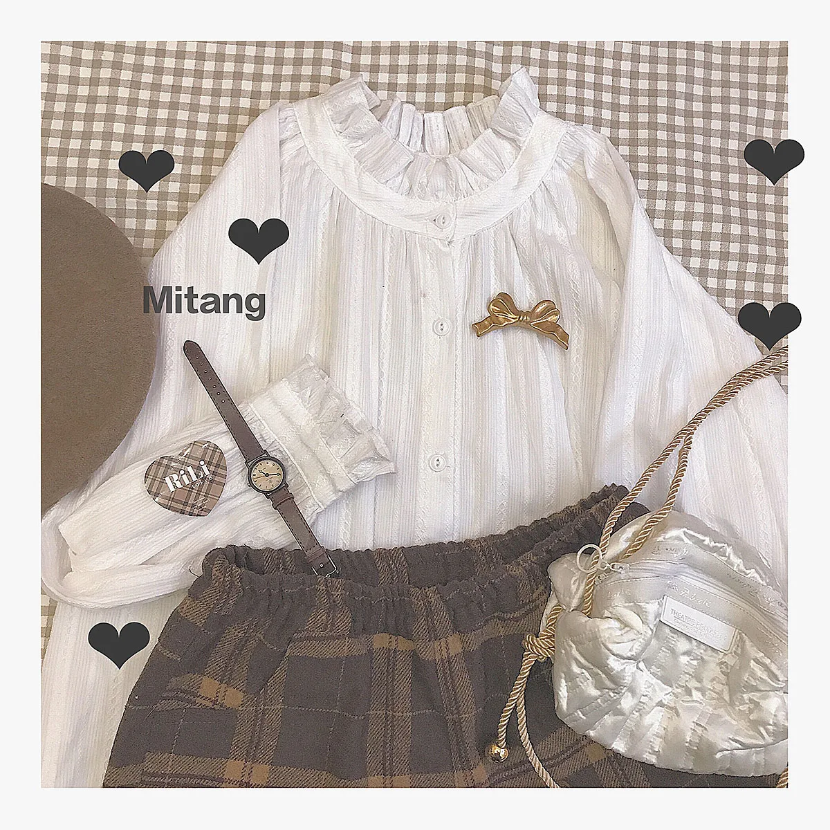 Милая женская блузка с оборками и отделкой рубашка в винтажном стиле длинным