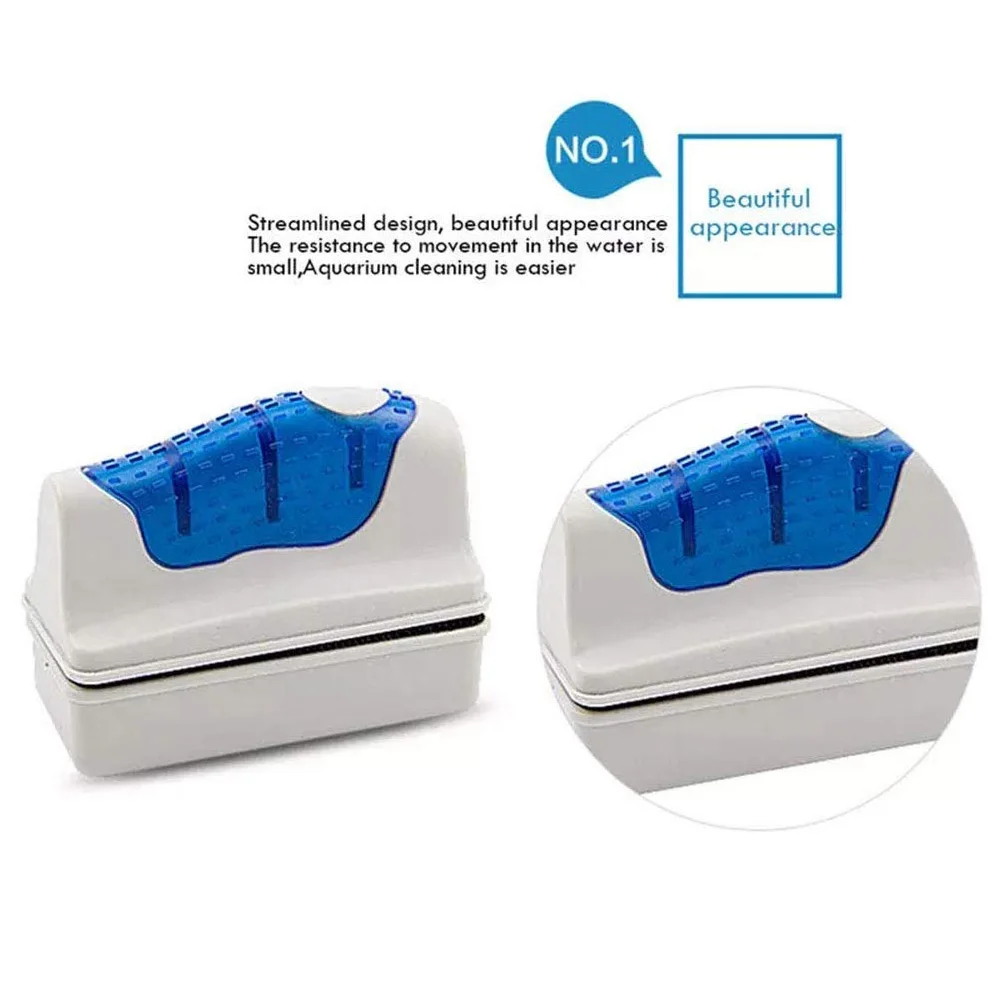 New Magnetic Aquarium Fish Tank Brushes Floating Clean Glass Suspension Scraper Magnetic Cleaner Brush Plastic Sponge Tools