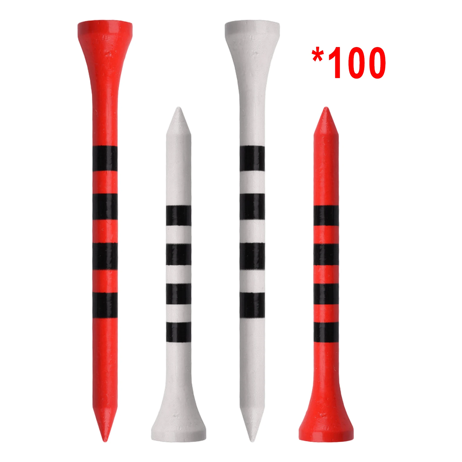 

100x Professional Golf Tees Stripe Mark Scale Unbreakable Golf Accesories