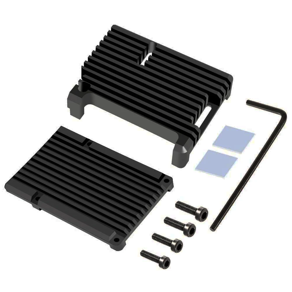 

For Raspberry Pi 4 Aluminum Case Black Protective Metal Box Shell Aluminum CNC Enclosure for Raspberry Pi 3 RPi 4B 3B 3B+
