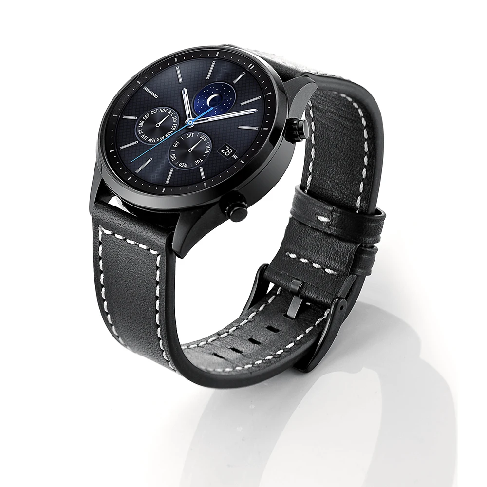 Ремешок из воловьей кожи для смарт часов amazfit stratos 2 /huawei watch gt/ Garmin vivomove/22