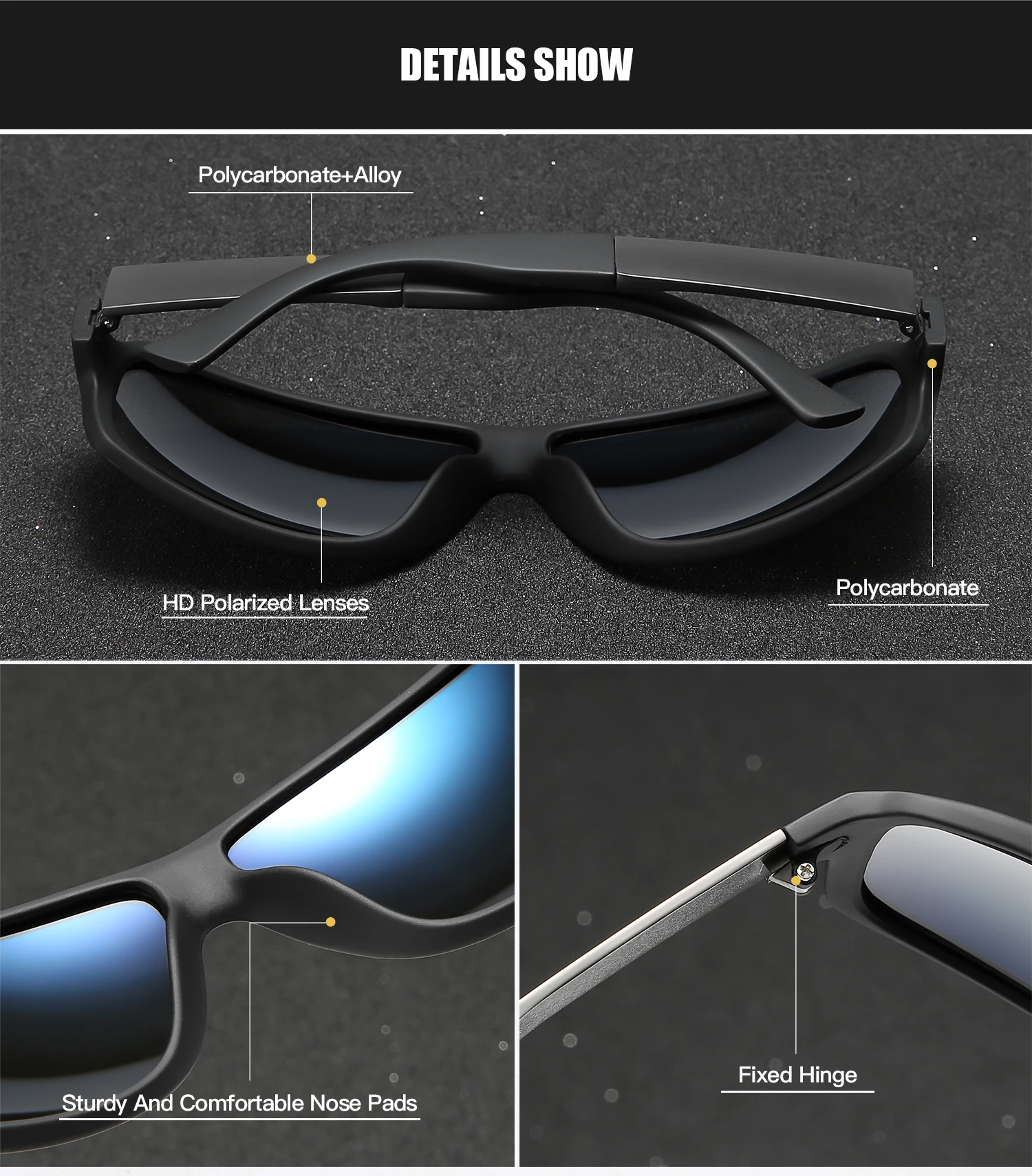 Солнцезащитные очки RoyalHot для мужчин и женщин поляризационные в винтажном стиле квадратной оправе ретро с