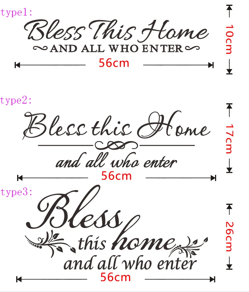 

Quote Bless This Home Wall Sticker Home Decoration For Living Room Vinyl Mural Wall Decor Art Words Wall Decals Decorative