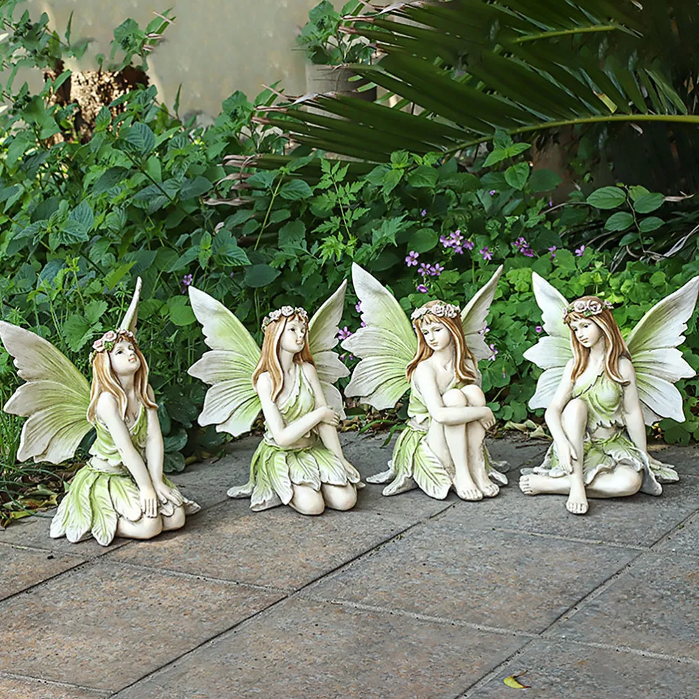 

1pc Creative Flower Fairy Shape Ornament Desktop Adornment Resin Crafts