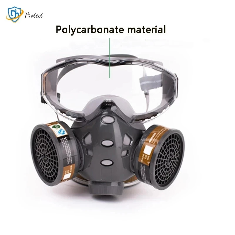 

DH-Anti-Dust Full Mask With Glasses Safety Spray Paint Chemical Pesticide Decoration Formaldehyde With Replace Filter Respirator