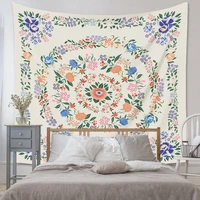 psychedelic mandala floral tapestry boho flower garland wall tapestry india hippie home decor carpet boho rug sheet sofa blanket