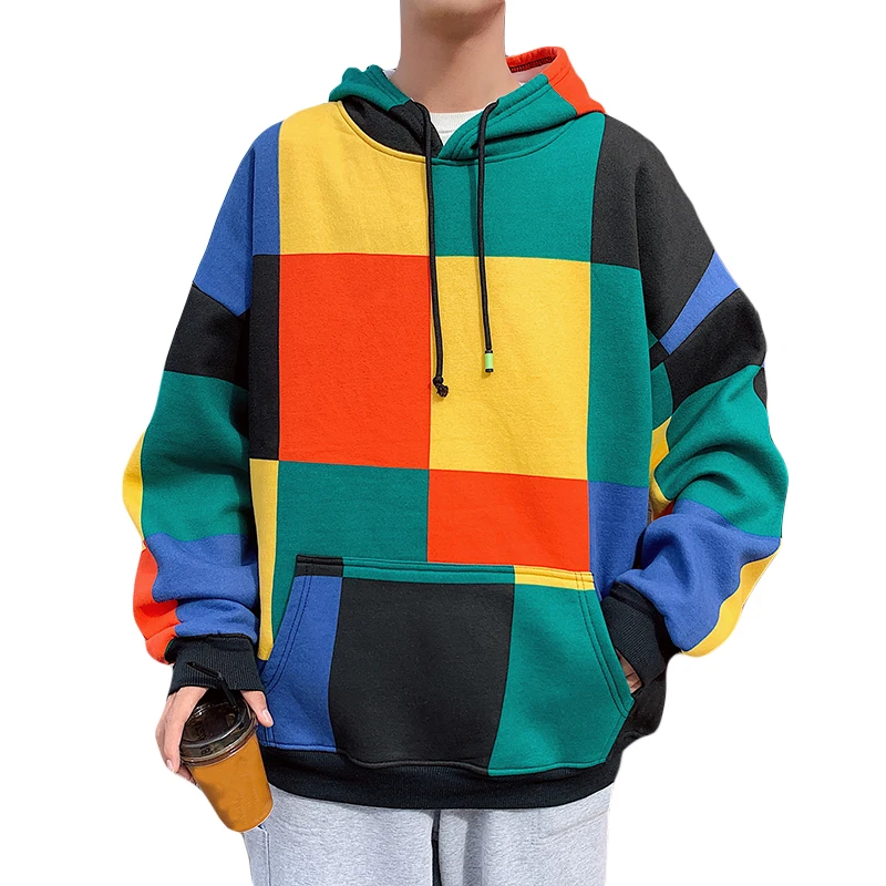 Мужская хлопчатобумажная Повседневная Толстовка в стиле Харадзюку с длинным