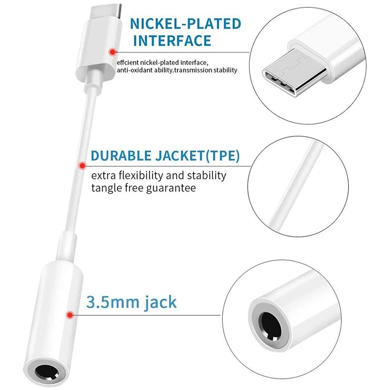

USB C to Headphone Jack Adapter,for iPad Pro,Pixel 4 3 2 XL, Galaxy S20 Ultra Z Flip S20+ Note 10and More USB C Devices