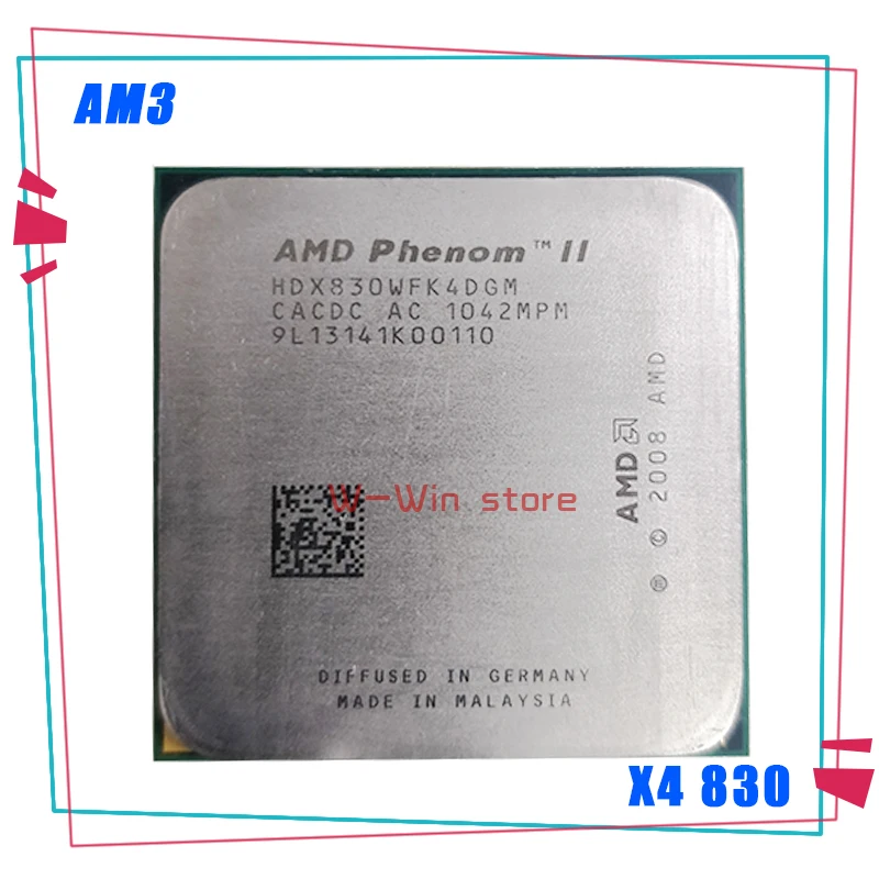 Процессор AMD Phenom II X4 830 2 8 ГГц/6 МБ/4 ядра четырехъядерный X4-830 для ПК HDX830WFK4DGM разъем AM3