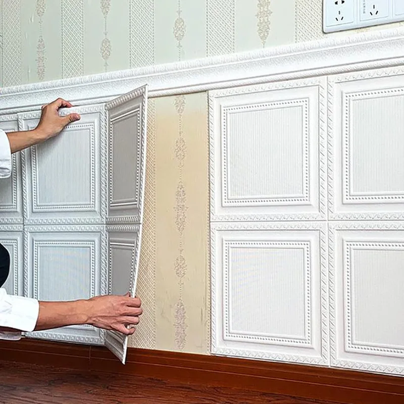 

3D Self-Adhesive Wall Stickers Anti-Collision Waterproof Foam Wall Sticker for Child Living Room Bedroom TV Background Wallpaper