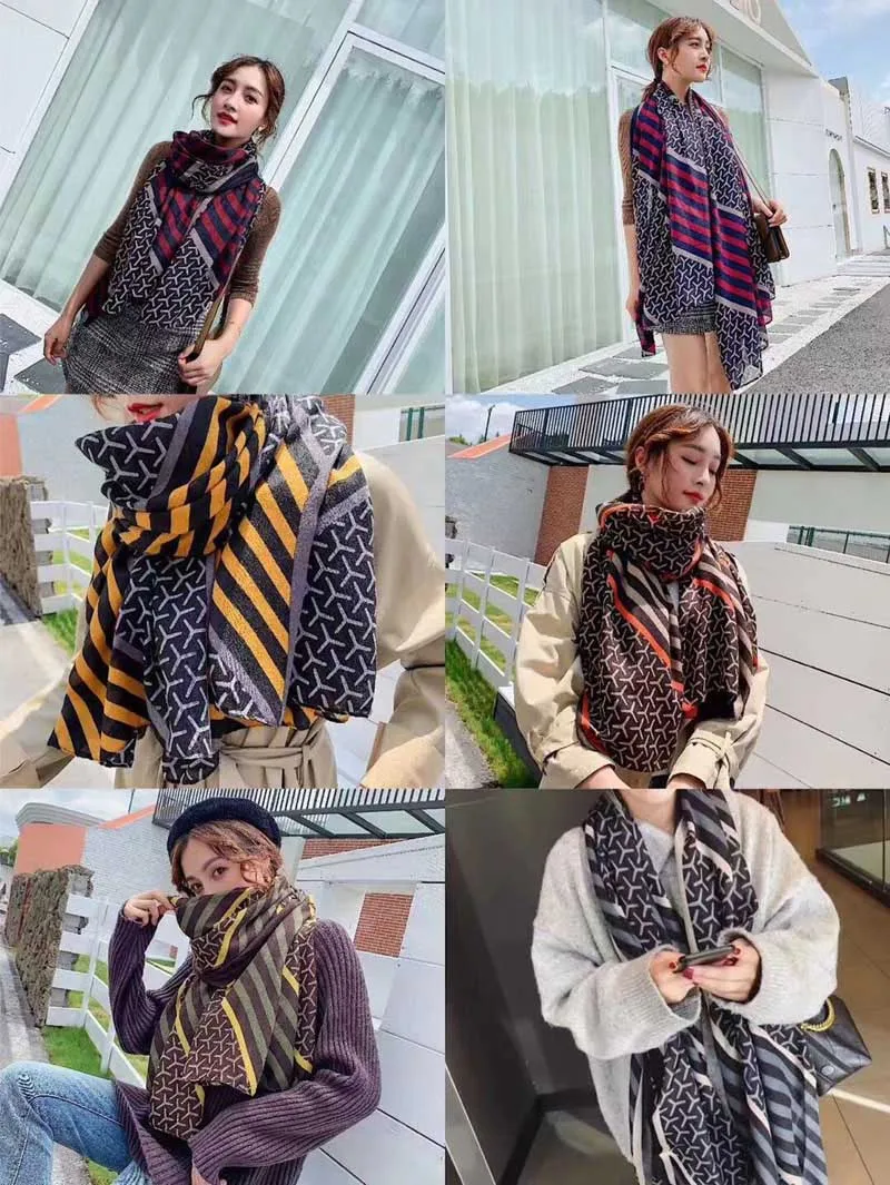 Mixed colors Зимние печатные толстые шарфы для женщин рябь простой хлопок мусульманский кринкл хиджаб, накидка femme, морщин полосатый шарф, головной шарф для волос - Color: Mixed colors