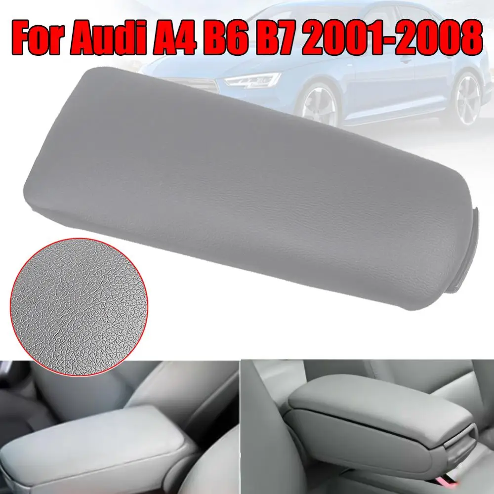 OLOMM For 2001-2008 Audi A4 Black Leather Armrest Center Box Console Lid Cover | Автомобили и мотоциклы