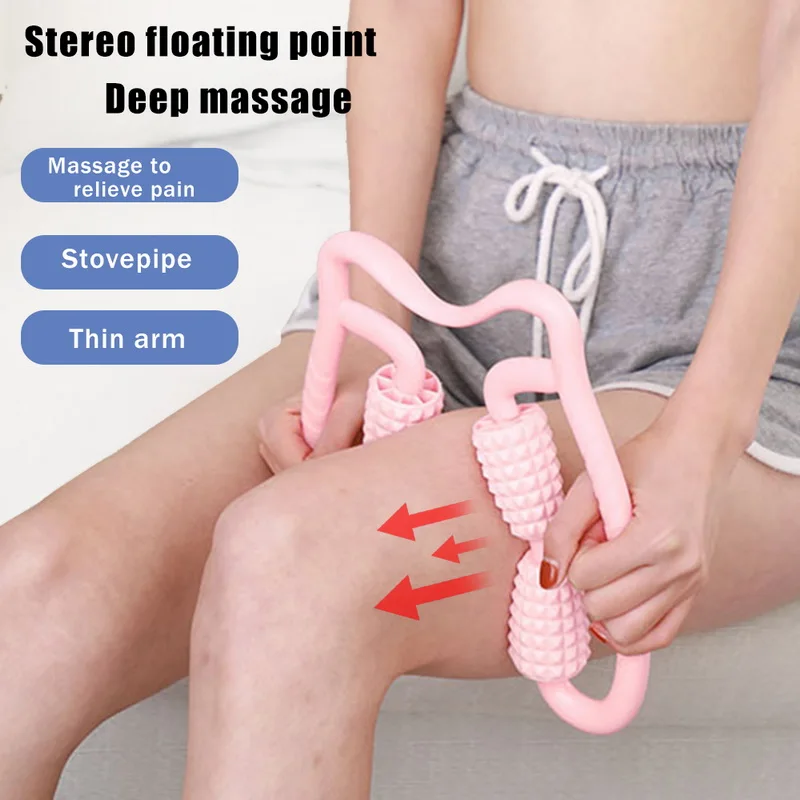 4 колеса u образный триггер точка массажный ролик для рук ног шеи мышечная ткань