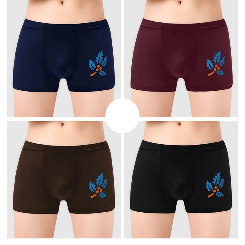 8PCS Men Boxers Underwear Man's Underpants Breathable and Comfotable Men's Underwear Big Size Sexy Men Panty Soft Print Pants