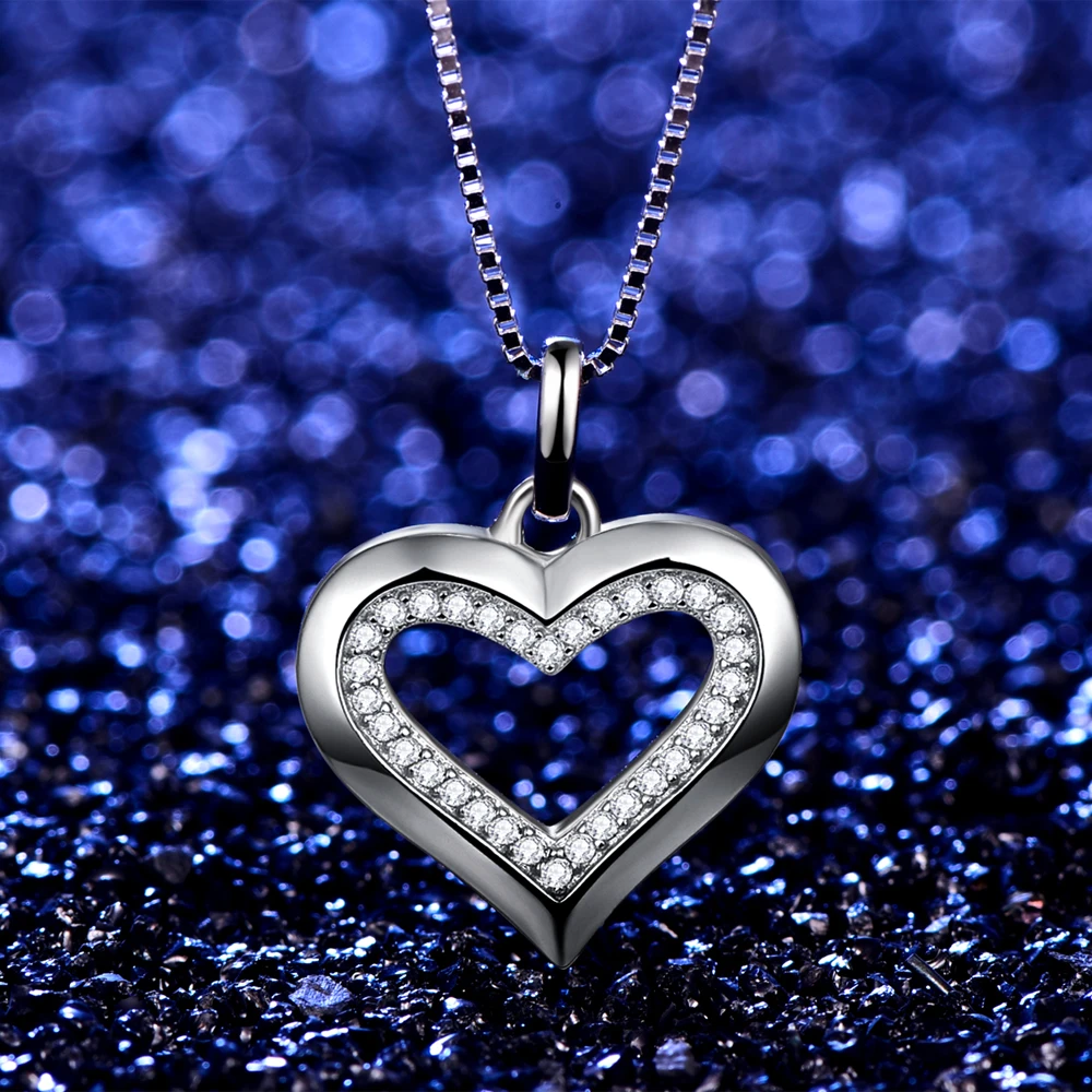 BONLAVIE 925 пробы Серебряное бриллиантовое ожерелье в форме сердца для женщин