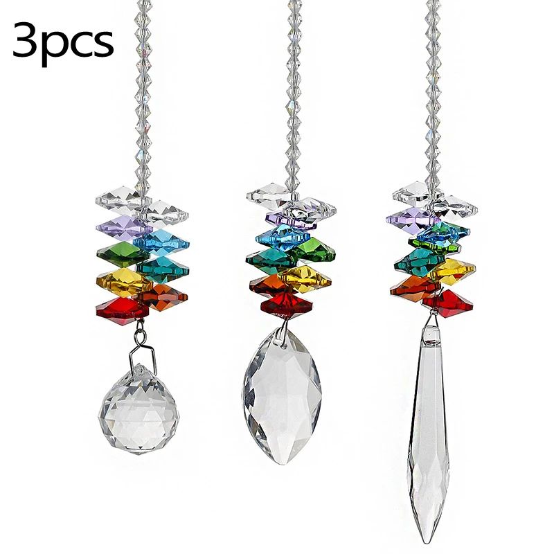 3 шт. Хрустальная подвеска многобоковое бисерное освещение для глаз шар