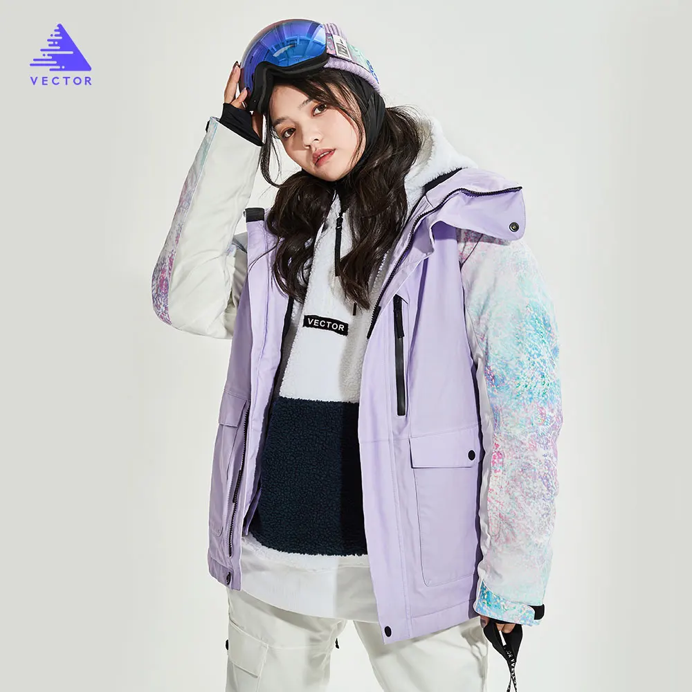 Мужская и Женская лыжная куртка VECTOR лыжные штаны зимнее теплое ветрозащитное