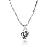 vintage women necklaces jewelry punk stainless steel heart shape pendant necklace hip hop rock accessories female gift pd0877