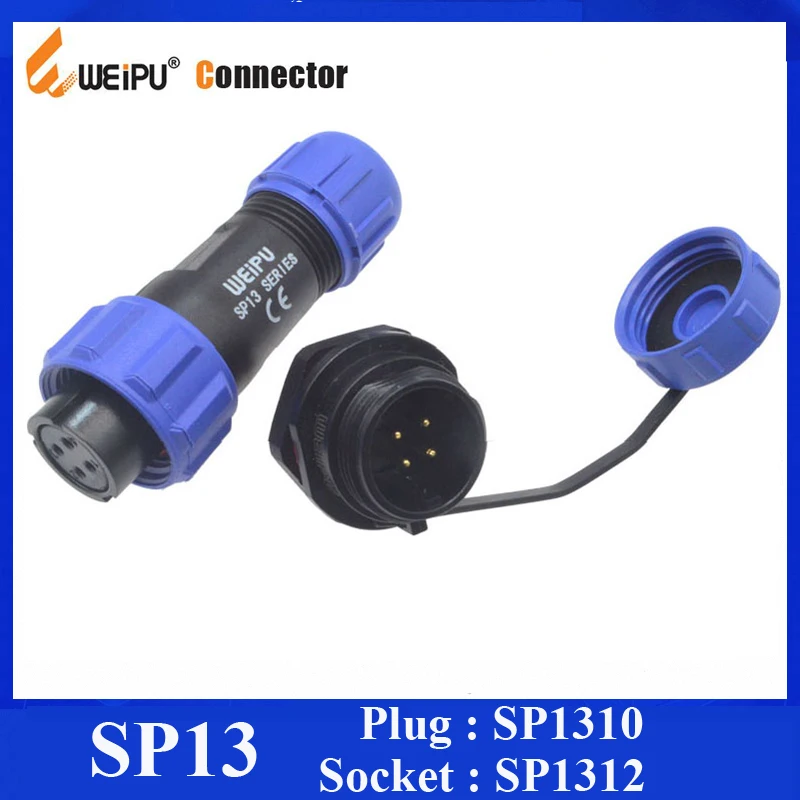 Оригинальный разъем Weipu SP13 IP68 SP1310/S SP1312/P 2 3 4 5 6 7 9 контактный для кабеля|4 pin female