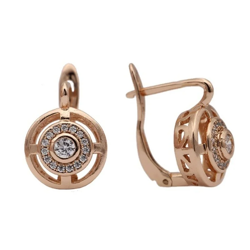 

Fashion Casual Zircon Earrings for Girls, Fashion Texture, Cute and Beautiful, Rose Gold Cute Carved Earring