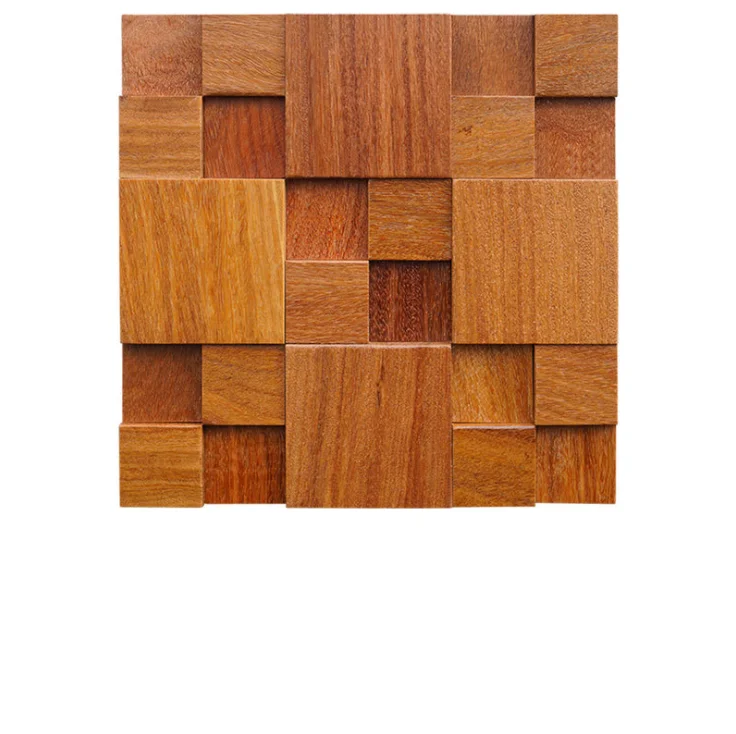 

11 PCS Natural Wood Mosaic Backsplash 3D Wooden Wallboard Tile DQ201
