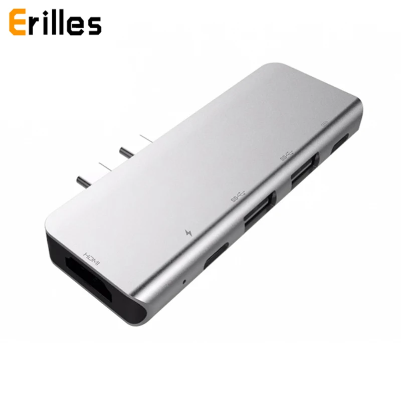 Двойной тип C к HDMI 4K 30 Гц 40 Гбит/с Thunderbolt 3 PD зарядный концентратор 2 USB 0