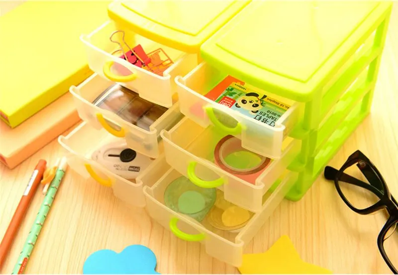 

Practical Detachable DIY Desktop Storage Box Transparent Plastic Storage Box Jewelry Organizer Holder Cabinets for Small Objects