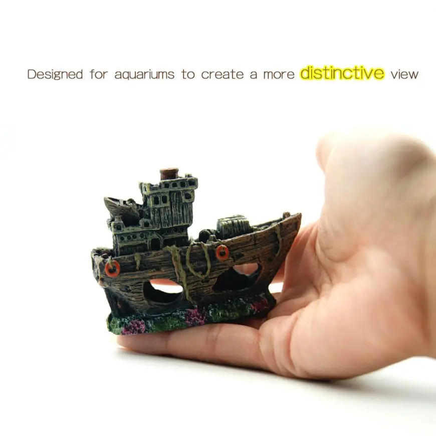 Украшение аквариума Ландшафтный декор мини кораблекрушение ремесла украшения