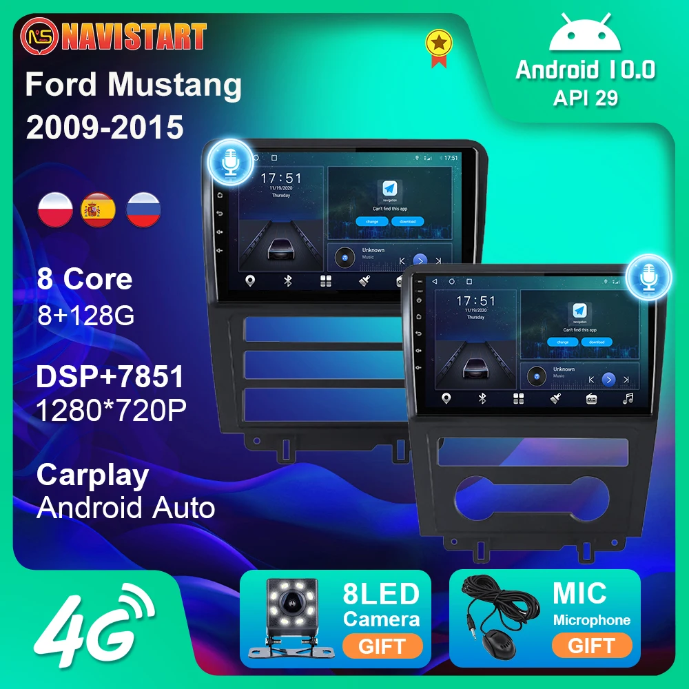 

Автомагнитола 128G для Ford Mustang 2009-2015, мультимедийная система с GPS-навигацией, 4G, Wi-Fi, DSP, Carplay, автомагнитола на Android, без DVD-плеера, 2 Din, стерео