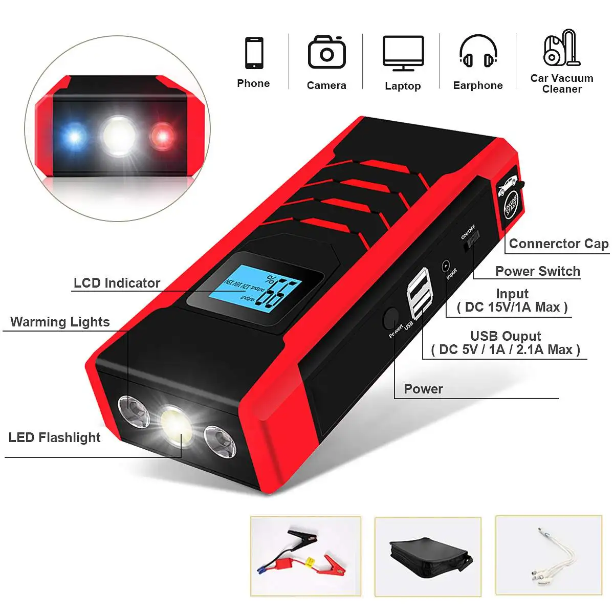 Многофункциональное пусковое устройство power Bank 89800mah 12V 800A 4USB портативный автомобильный аккумулятор бустер бензиновый дизельный зарядное устройство пусковое устройство