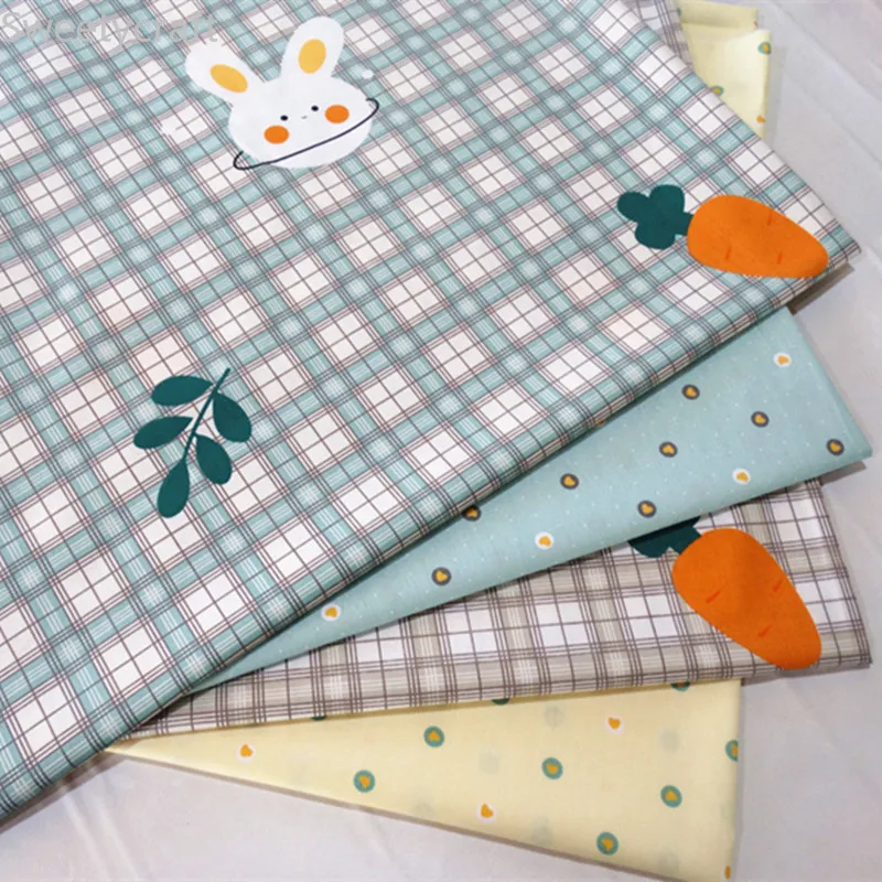 

160cm X10M Carrot Plaid 100% Cotton Twill Fabric Patchwork Cloth,Sewing Cushion Bed Sheet Quilting Fat Quarters Material Fabric