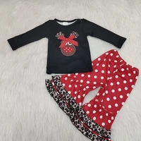 boutique toddler girl clothing sets fall kids girls bell pant outfits christmas deer tops with bow