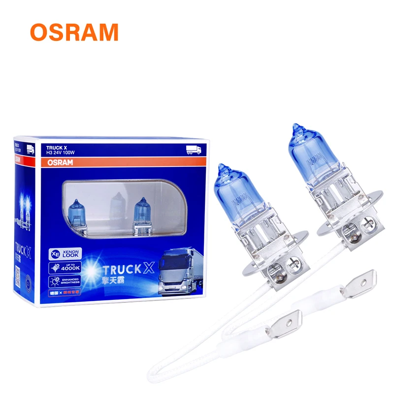 OSRAM грузовик свет 100 Вт H3 галогенные фары лампы дальнего ближнего света для