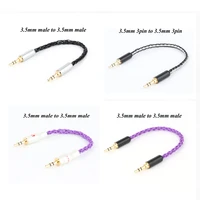 10cm silver plated 3 5mm male to 3 5mm male stereo audio hifi audio cable aux cable for headphones smartphones note