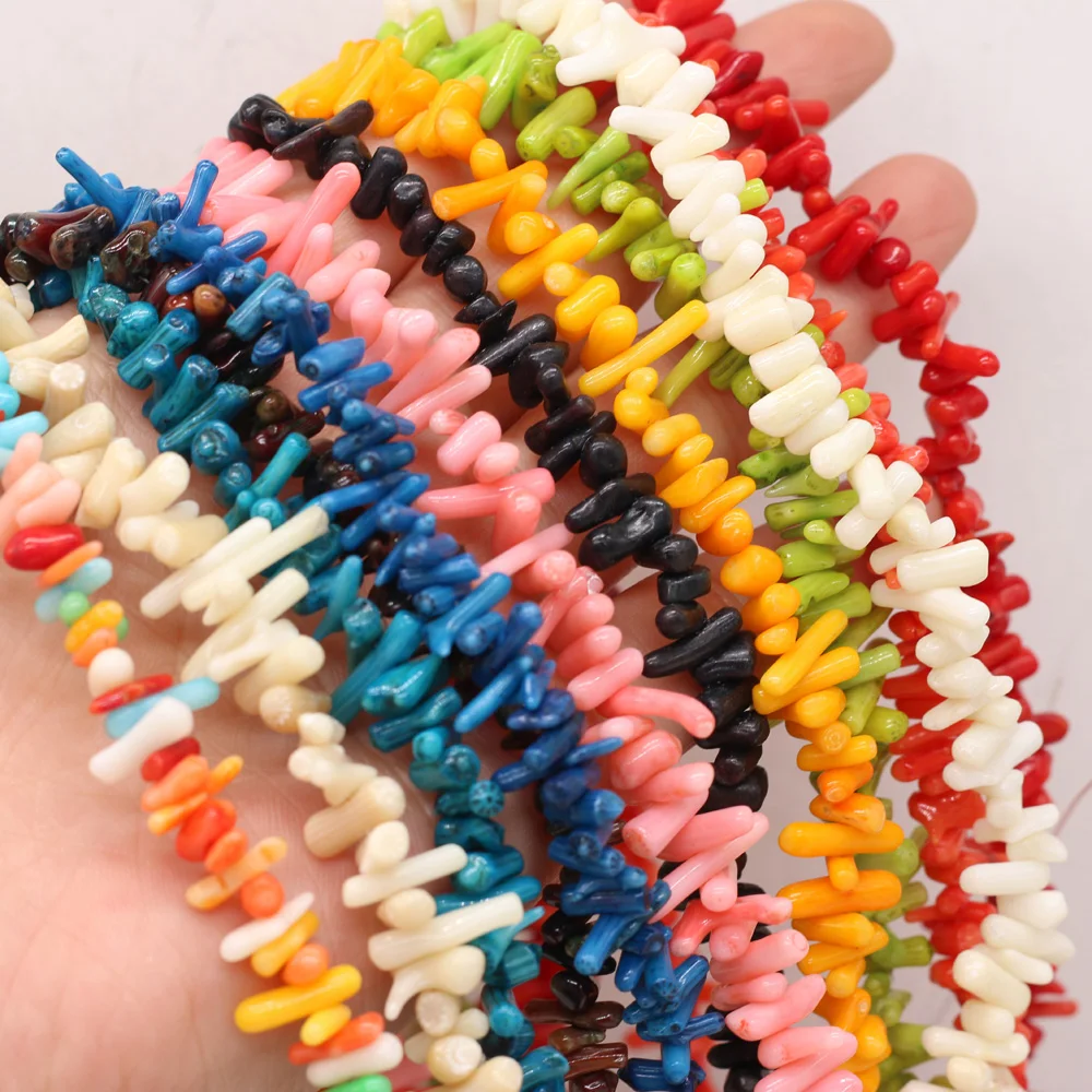 

Natural Stone Irregular Stick Colorful Coral Beads 38cm Loose Isolation Beads for Jewelry Making DIY Necklace Bracelet Accessory